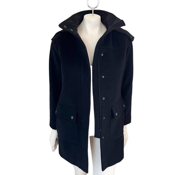 NEW L.L. BEAN 100% Lambswool Oversized Quilted Black Barn Chore Coat SZ SP - Picture 11 of 11